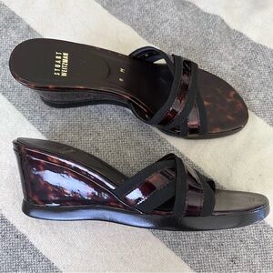 Stuart Weitzman Tortoise Wedge Sandals